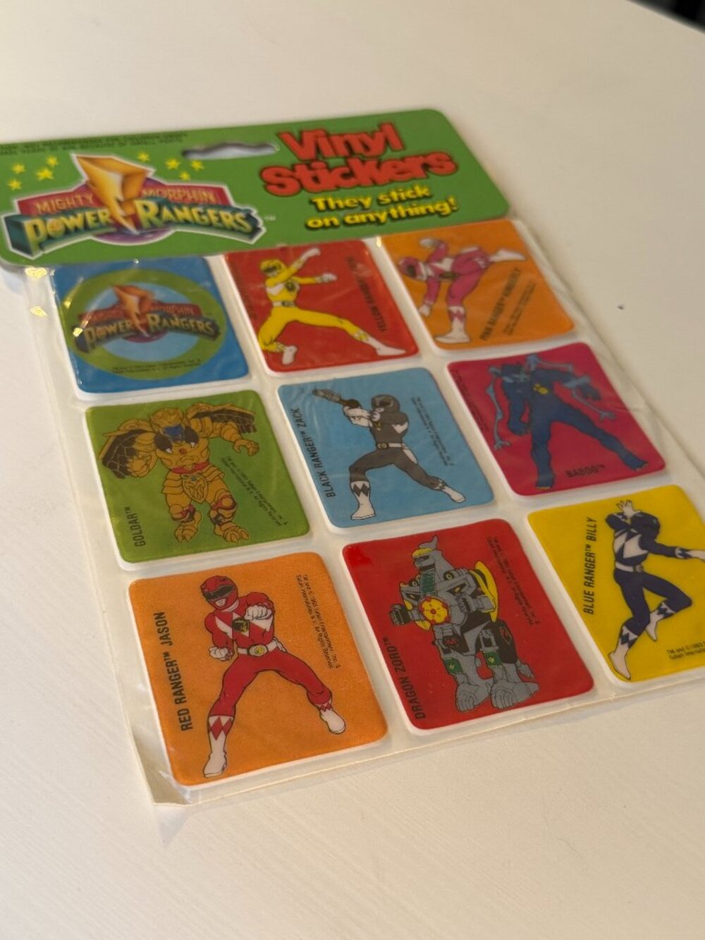 UNOPENED Vintage 1993 Gordy Toy Mighty Morphin Power Rangers Vinyl Stickers